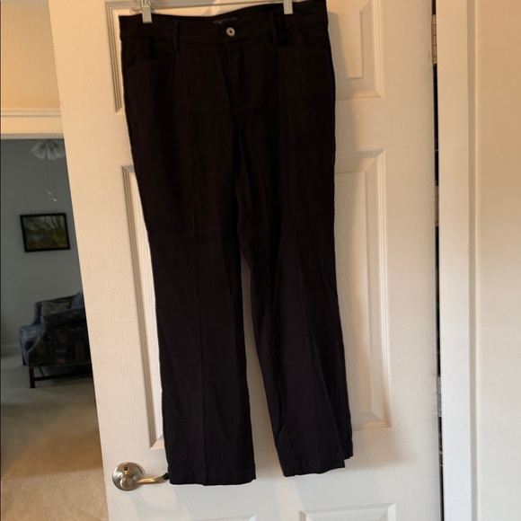 NYDJ pants , size 8 black linen, 27 inches long - Picture 1 of 5
